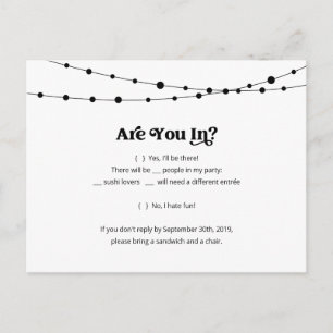 Funny & Roligt Sushi OSA Postcard - Kraft Inbjudan Vykort