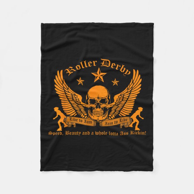 Funny Roller Derby Lover Quotes Gift, Live To Jam  Fleecefilt (Framsidan)