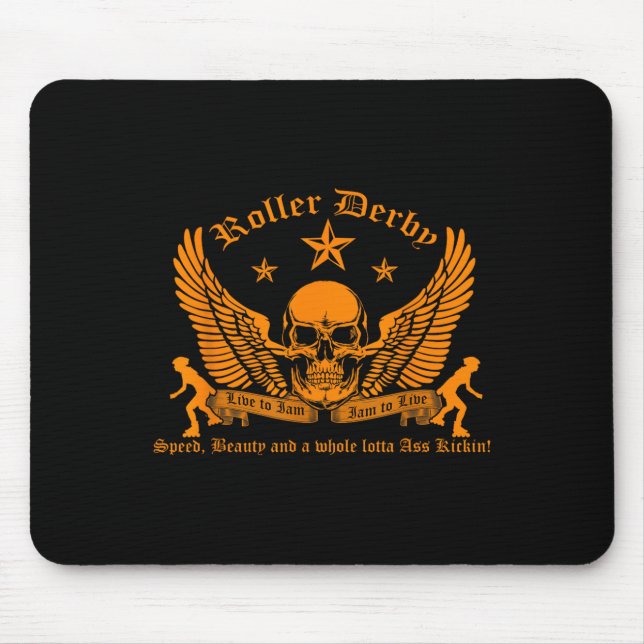 Funny Roller Derby Lover Quotes Gift, Live To Jam  Musmatta (Framsidan)