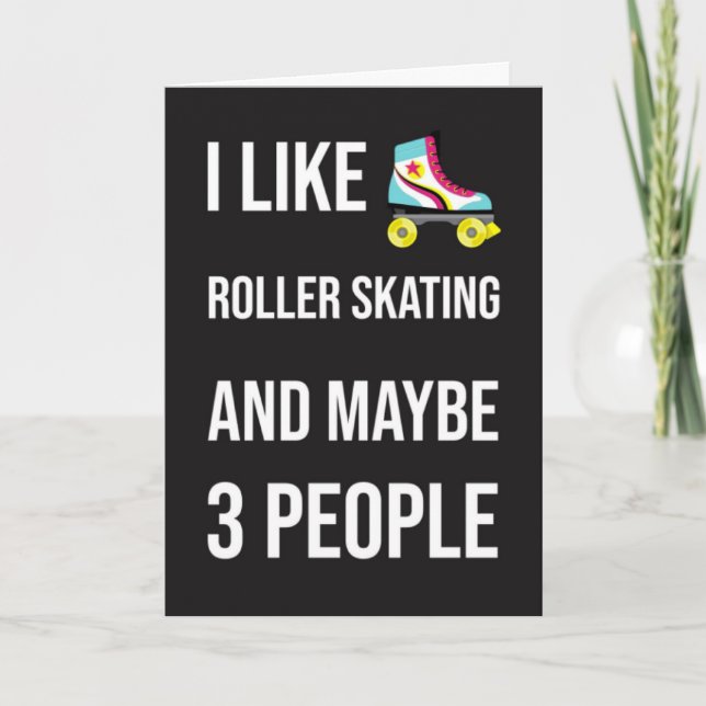 Funny Roller Skating Cards Skate Skater Humor Kort (Framsida)