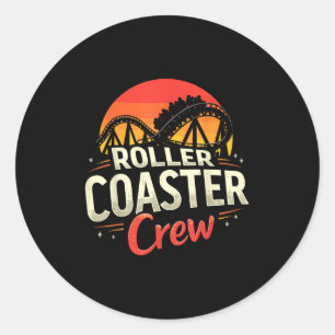 Funny Roller Underlägg Crew Amusement Park Rollerc Runt Klistermärke