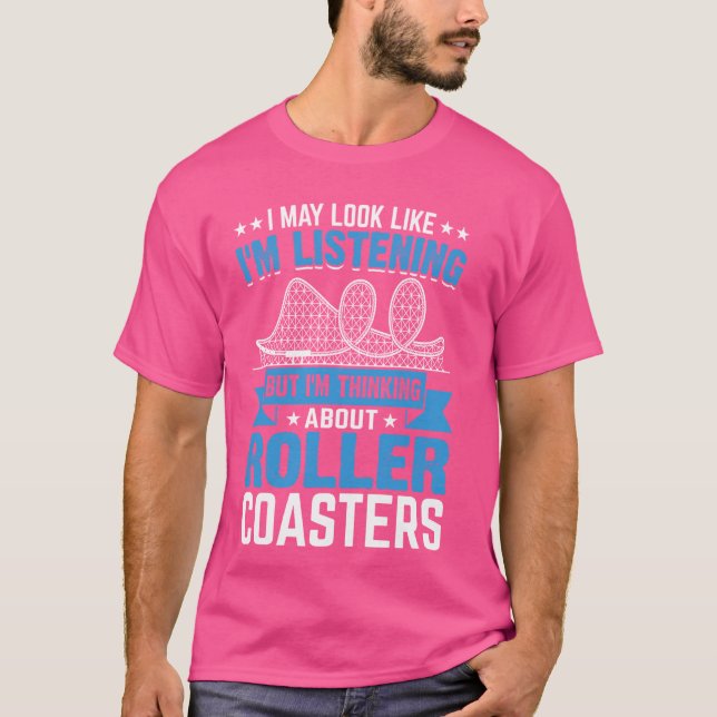 Funny Roller Underlägg Theme Park Rollercoaster T Shirt (Framsida)