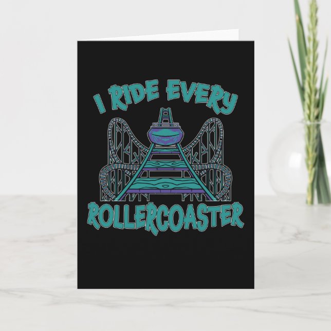 Funny Rollercoaster Amusement Park Gift Kort (Framsida)