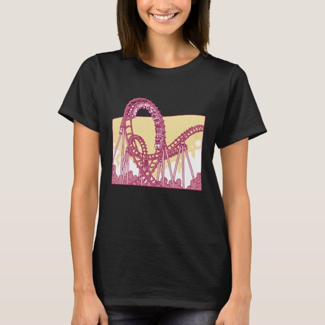 Funny Rollercoaster Amusement Park Gift T Shirt (Framsida)