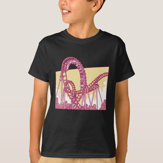 Funny Rollercoaster Amusement Park Gift T Shirt (Framsida)