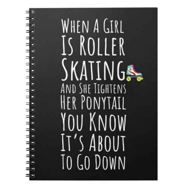 Funny Rollerskating Gifts Skater Girl Roller Derby Anteckningsbok (Framsidan)