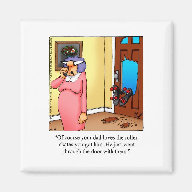 Funny Rollerskating Humor Magnet (Framsidan)