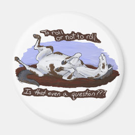 Funny Rolling Grått White Horse Magnet