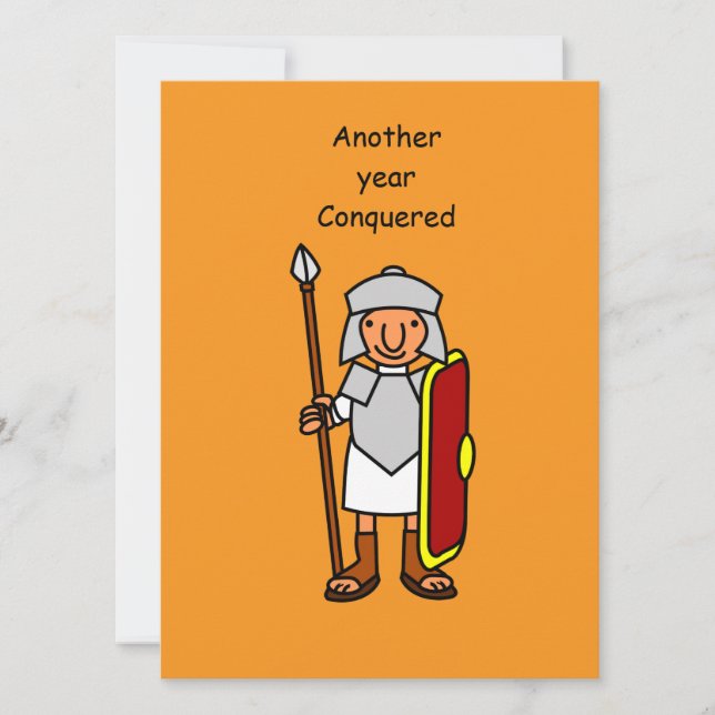 Funny Roman Soldier  Birthday Party Invitation  Inbjudningar (Framsida)