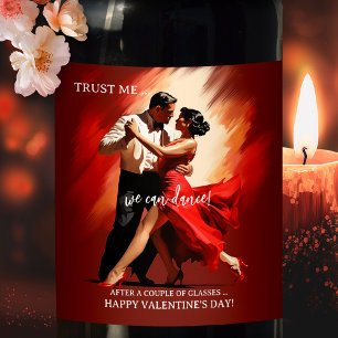 Funny Romantic Dance Vin Label Vinflaska Etikett