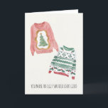 Funny Romantic Julhälsningar kort<br><div class="desc">Skicka ett lustigt,  men romantiskt julkort till din kära i år med Julhälsningar kort "Du gör en ful svettare utseende" med två hand plockade fula svettare. Anpassa med texten på insidan.</div>
