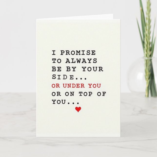 Funny Romantic Promise Card Kort (Framsida)