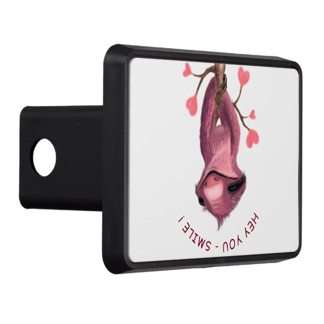 Funny Romantic Sloth Smile Hitch Cover Dragkroksskydd (Höger)