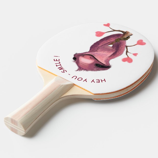 Funny Romantic Sloth Smile Ping Pong Paddle Pingisracket (Frontvinkel)