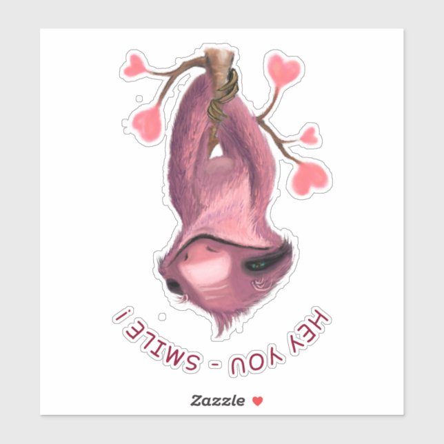 Funny Romantic Sloth Smile Sticker Klistermärken (Ark)