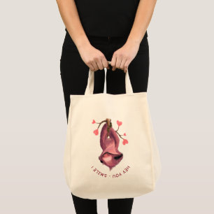 Funny Romantic Sloth Smile Tote Bag Tygkasse