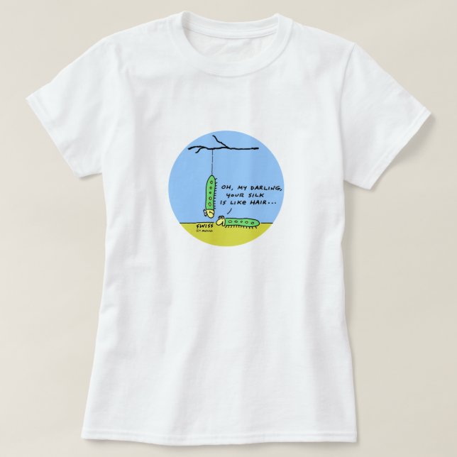 Funny Romantic Tecknad Caterpelars i Kärlek T Shirt (Design framsida)