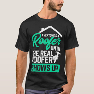 Funny Roofer Ord Real Roofer visar upp T Shirt