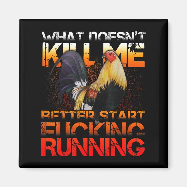 Funny Rooster Fight  Magnet (Framsidan)