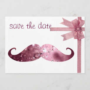 Funny Rosa Bling Mustache Spara Datumet