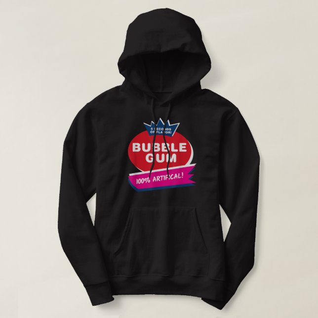Funny Rosa Bubble Gum Halloween Costume Hoodie (Design framsida)