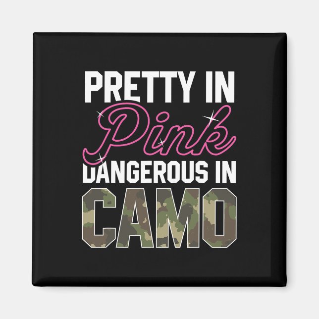 Funny Rosa Camo Hunting Graphic Women Hjort Buck H Magnet (Framsidan)