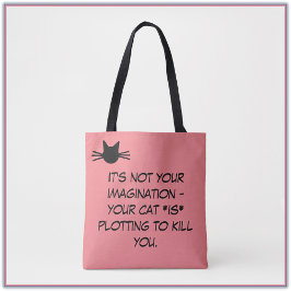Funny Rosa Cat MemeTote Bag Tygkasse