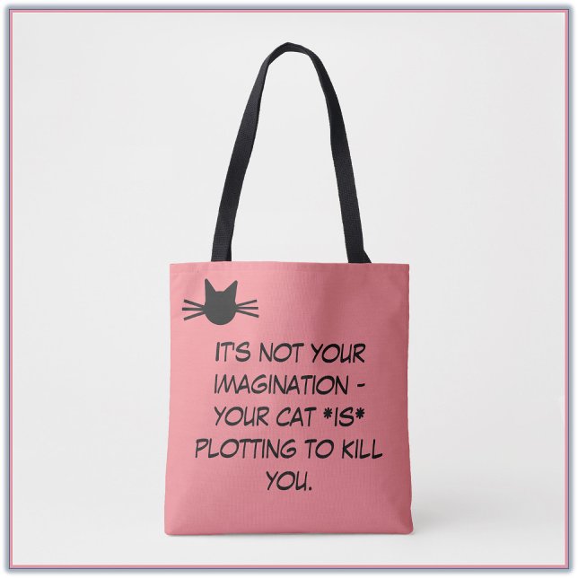 Funny Rosa Cat MemeTote Bag Tygkasse (Skapare uppladdad)