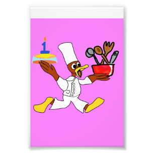 Funny Rosa Chef Ducky Kazoo Photo EnUtvidgning Fototryck