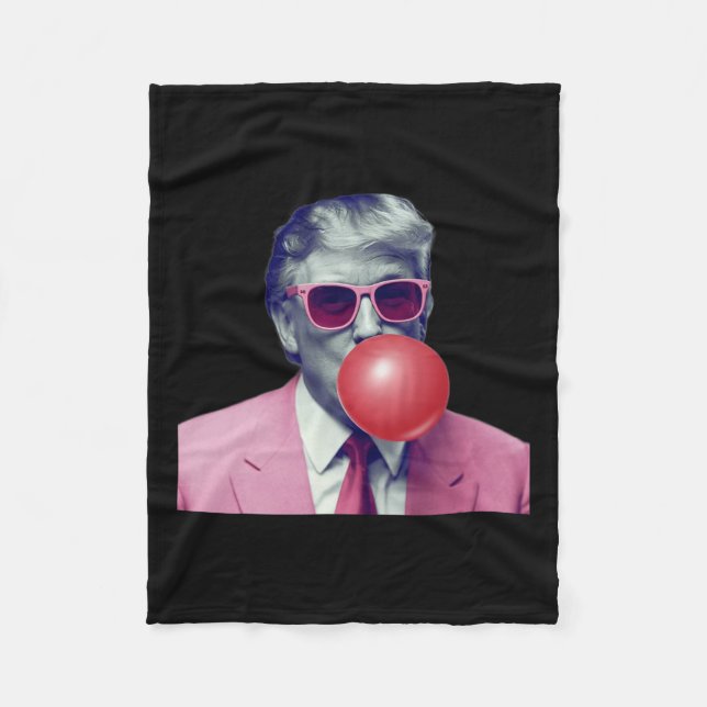 Funny Rosa Donald Trump Bubble Gum Yum Tee Fleecefilt (Framsidan)