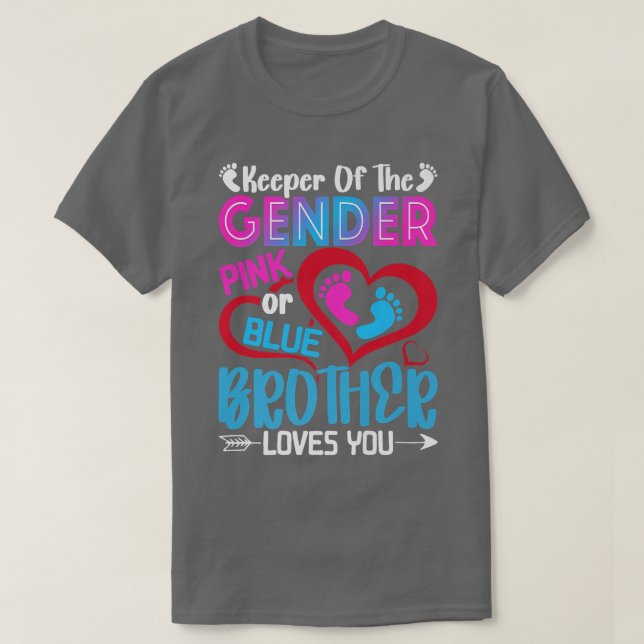 Funny Rosa eller Blue Brother Kärlek Du Gender Vis T Shirt (Design framsida)