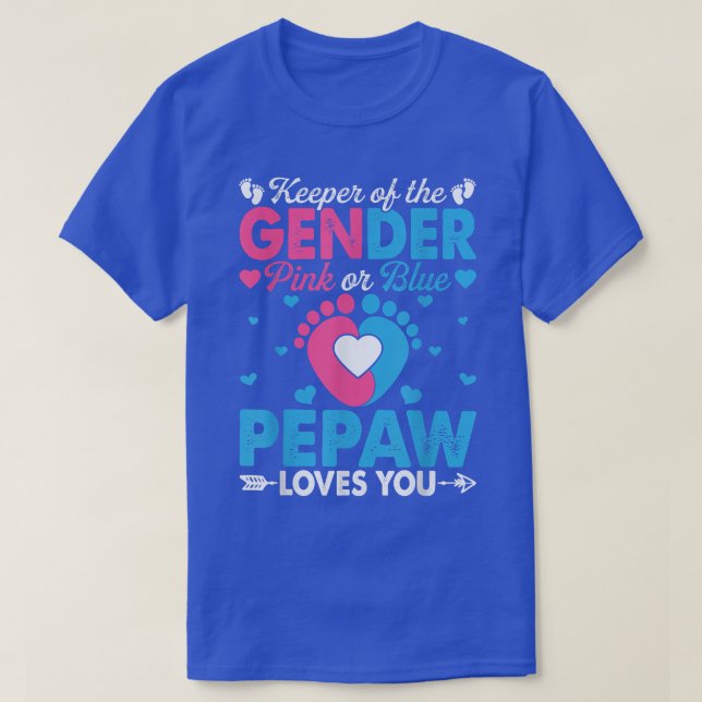Funny Rosa eller Blue Pepaw Kärlek Du Gender Upphä T Shirt (Design framsida)