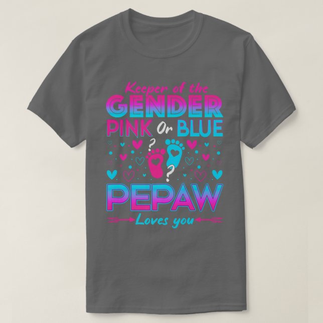 Funny Rosa eller Blue Pepaw Kärlek Du Gender Upphä T Shirt (Design framsida)