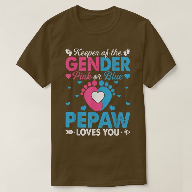 Funny Rosa eller Blue Pepaw Kärlek Du Gender Upphä T Shirt (Design framsida)