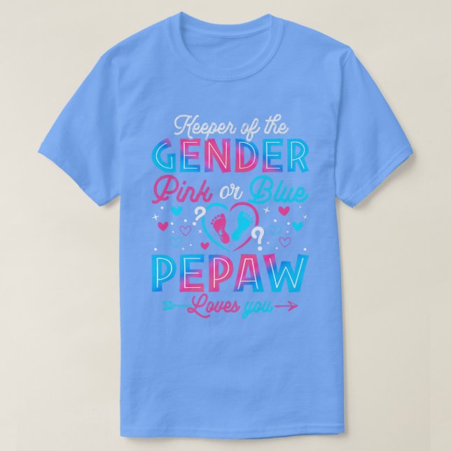 Funny Rosa eller Blue Pepaw Kärlek Du Gender Upphä T Shirt (Design framsida)
