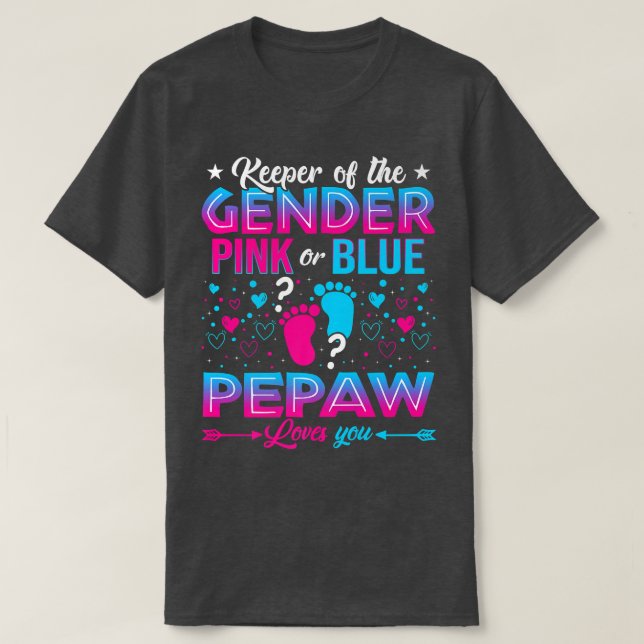Funny Rosa eller Blue Pepaw Kärlek Du Gender Upphä T Shirt (Design framsida)