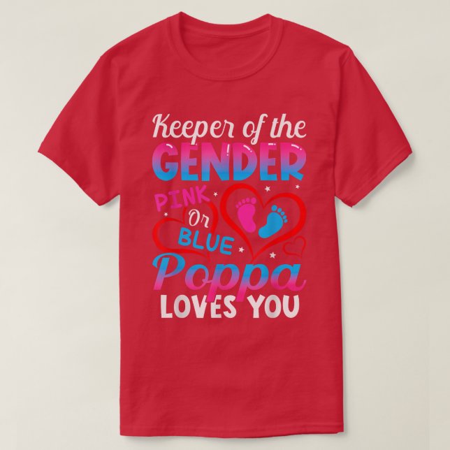 Funny Rosa eller Blue Poppa Kärlek Du Gender Revea T Shirt (Design framsida)