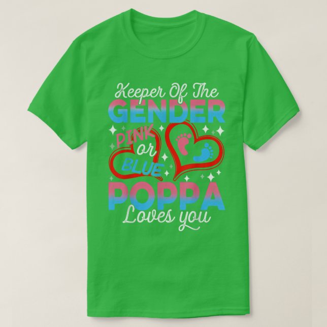 Funny Rosa eller Blue Poppa Kärlek Du Gender Revea T Shirt (Design framsida)