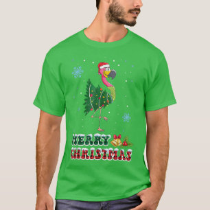 Funny Rosa Flamingo Julgran Julafton Light Chri T Shirt