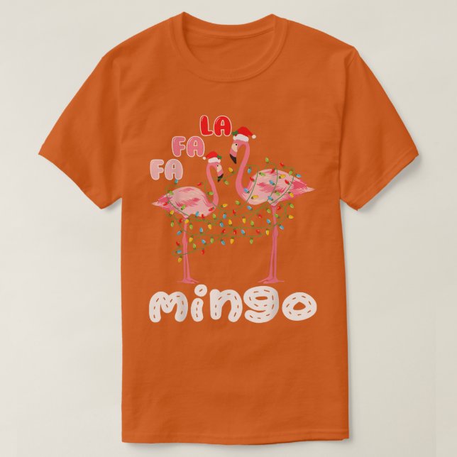 Funny Rosa Flamingo Julgran T Shirt (Design framsida)