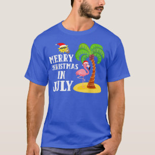 Funny Rosa Flamingo Santa Hat God jul i J T Shirt
