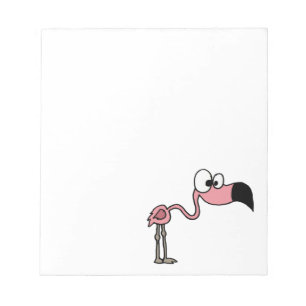 Funny Rosa Flamingo Tecknad Anteckningsblock