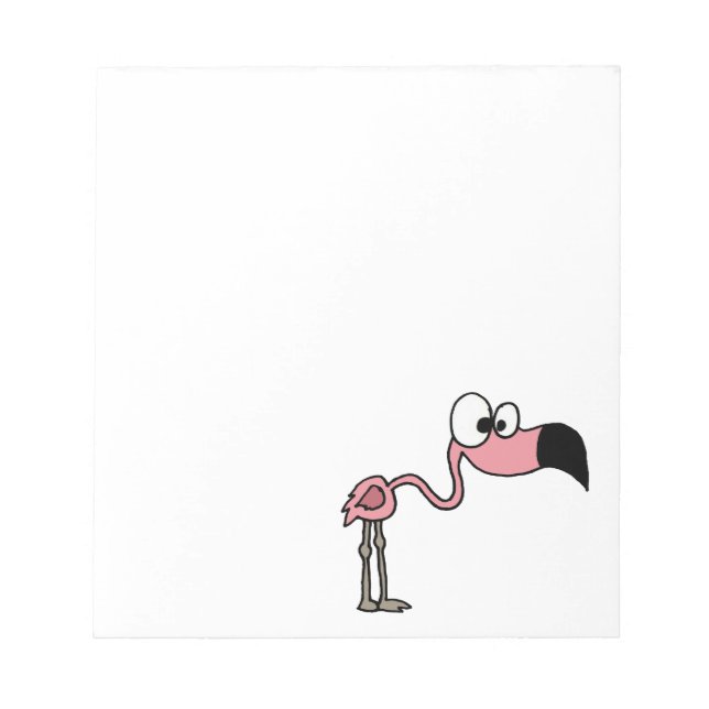 Funny Rosa Flamingo Tecknad Anteckningsblock (Framsida)