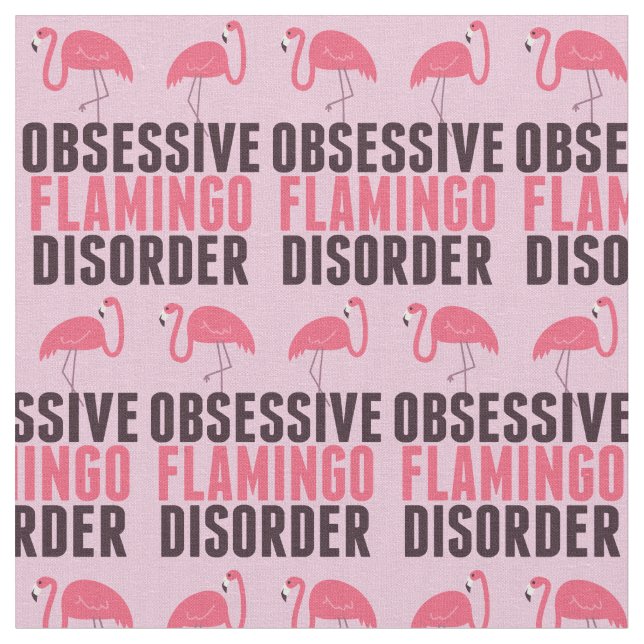 Funny Rosa Flamingo Tyg (Närbild)