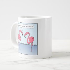 Funny Rosa Flamingos Tecknad | Humoristisk Novelty Jumbo Mugg