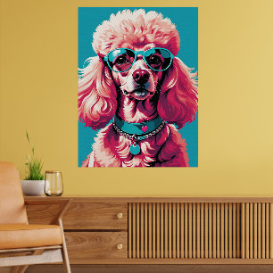 Funny Rosa Glam Pudel i Shades Poster