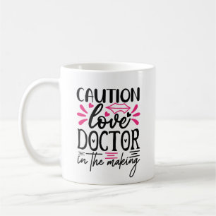 Funny Rosa Hearts Valentines day Kärlek Doktor Kaffemugg
