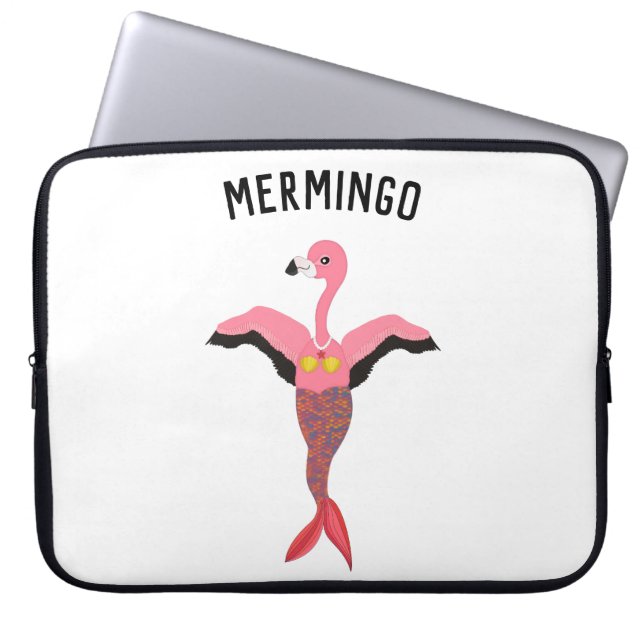 Funny Rosa Magic Sjöjungfru Flamingo Mermingo Laptop Fodral (Framsidan)