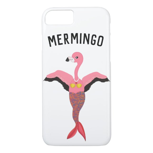 Funny Rosa Mermingo Flamingo Sjöjungfru Creature Case-Mate iPhone Skal (Baksida)