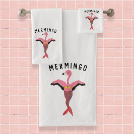 Funny Rosa Mermingo Flamingo Sjöjungfru Matching